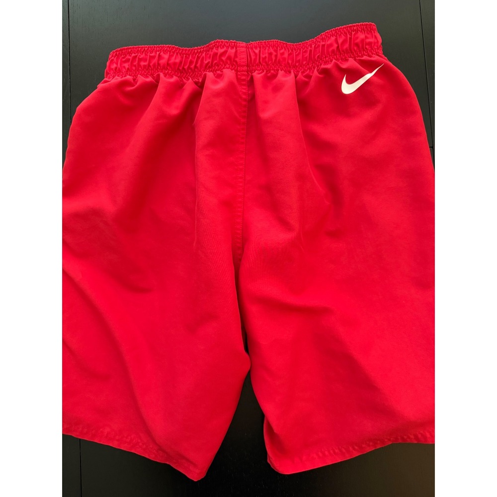Nike Swim Men's 9" Guard Volley Short Trunks Size M (32-35) Red Mesh-Lined - Picture 3 of 12